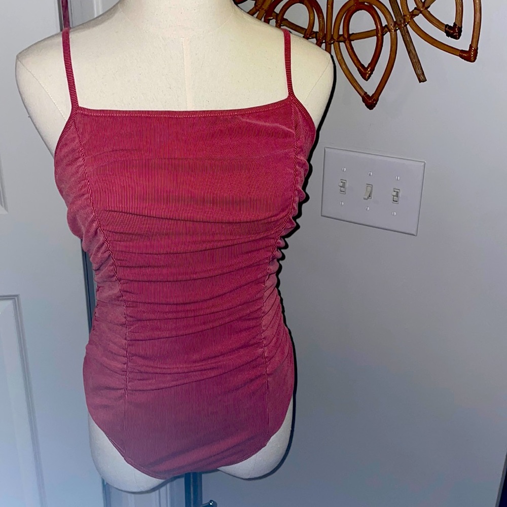 Light textured maroon top by LELIS